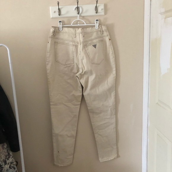 Vintage Guess High Rise Cream Coloured 100% Denim - Picture 5 of 6